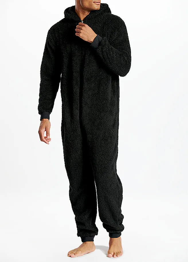 Fleece Onesie Zwart