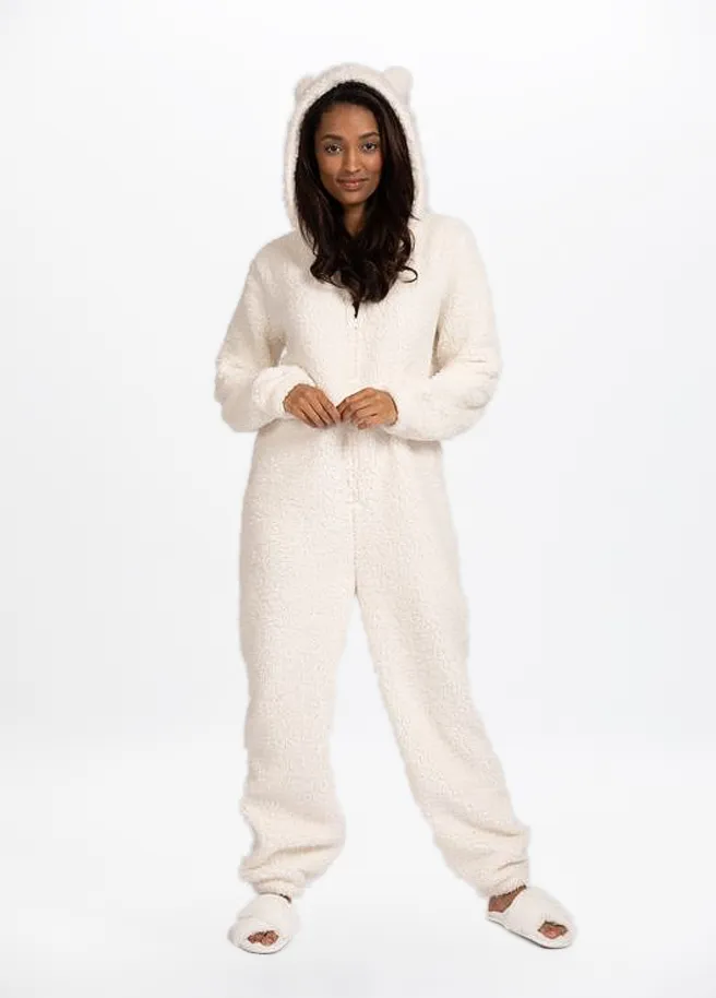 Onesie Fluffy Teddy White