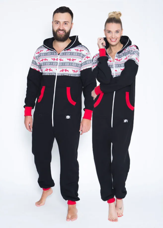 Sofa Killer zwarte onesie met Noorse print