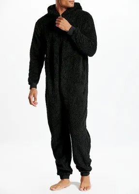 Fleece Onesie Zwart