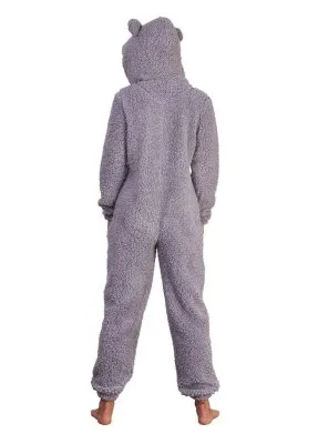Onesie Fluffy Teddy Grijs