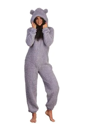 Onesie Fluffy Teddy Grijs