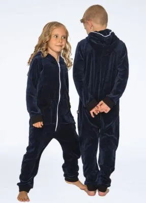 Sofa Killer Katoenen Velours onesie navy kids
