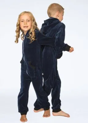 Sofa Killer Katoenen Velours onesie navy kids