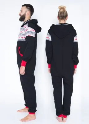Sofa Killer zwarte onesie met Noorse print