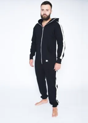 Sofa Killer Katoenen Stripe onesie zwart