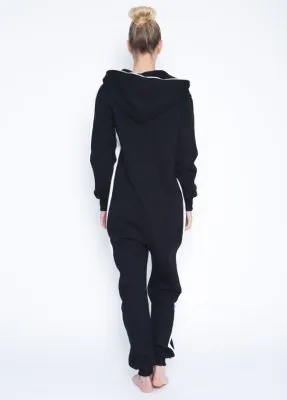 Sofa Killer Katoenen Stripe onesie zwart